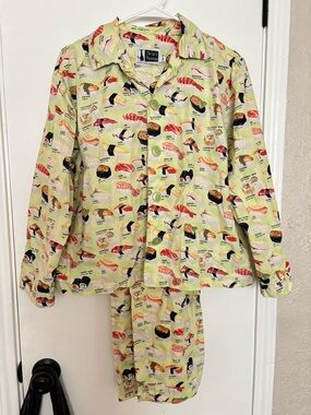 The cats pajamas Sushi Poplin Pajama - Wasabi